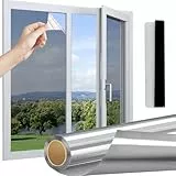 Linarun Spiegelfolie Fenster Sichtschutz Fensterfolie Blickdicht von Außen Sichtschutzfolie Sonnenschutzfolie Selbsthaftend Tönungsfolie Wärmeschutzfolie UV Schutzfolie 40x200cm