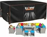 Enzeno Abdeckung für Gartenmöbel,250x180x90cm,Wasserdicht Loungemöbel Abdeckung 420D Oxford Gewebe Abdeckhauben für Möbelsets,Winterfest Tisch Abdeckplane Schutzhülle für Sitzgruppe Gartentisch