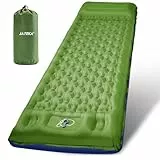 JATEKA Isomatte Camping, 12CM Dicker Aufblasbare Isomatte Mit Kissen & Fußpumpe, 83CM Breiter Outdoor Camping Luftmatratze, Kompakte Ultraleichte Sleeping Mat für Rucksackreisen Wandern Reisen Zelt