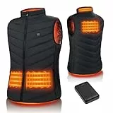 DJROLL Beheizbare Weste Heizjacke für Damen/Herren, Wärmeweste mit 10.000 mAh Akku, USB Elektrisch Beheizte Weste mit 3 Temperaturstufen Heizweste für Outdoor Camping Reiten Wandern