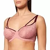 Iris & Lilly Damen DD+ BH mit Bügel aus Spitze, Nicht Wattiert, Burgunderrot Staubrosa Spitze, 90G