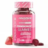 Novomins Perimenopause Gummies - Nahrungsergänzungsmittel für Perimenopause & Menopause - mit Rotklee, Salbeiblatt, Zink, Ashwagandha, Vitamin B6 - Zucker- & Glutenfrei - Hormonbalance für Frauen