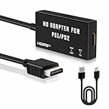 Mcbazel PS1/PS2 HDMI Adapter, 480p/720p PS2 Konverter mit 4:3/16:9 Bildschirmverhältnis, Plug & Play S-Video zu HDMI für PS1 und PS2 Konsolen