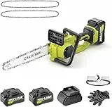 Kettensäge mit Akku 8000mAh 12 Zoll,Akku Kettensäge mit Automatischer Öler und Ersatzkette, Handkettensäge Akku, Elektrische Säge für Holz, Gartenscheren Astschere