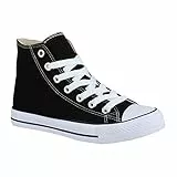 Elara Unisex Sneaker High Top Sportschuhe Chunkyrayan 85-109-B-Schwarz-39