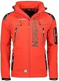 Geographical Norway Herren Softshelljacke Wasserbeständige Winddichte Atmungsaktive Übergangsjacke mit Kapuze Brandiing- Production (DE/NL/SE/PL, Alphanumerisch, 5XL, Regular, Regular, ROT)