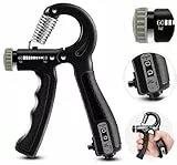 Adjustable Counting Grip Hand and Finger Trainer with Ergonomic Handle Fitness Strength Muscle Training Device
