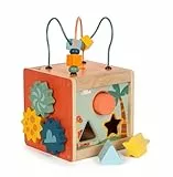 small foot Motorikwürfel „Dino“, Activity-Würfel aus FSC 100%-zertifiziertem Holz, für Kinder ab 12 Monaten, 12618