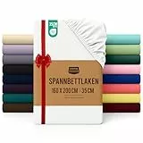 Utopia Bedding - Spannbettlaken 160x200cm - Weiß - Oeko-Tex Zertifiziertes Gebürstete Polyester-Mikrofaser Spannbetttuch - 35 cm Tiefe Tasche