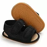 RVROVIC Baby Jungen Mädchen Sandalen Premium Weiche rutschfeste Gummisohle Säugling Sommer Outdoor Schuhe Kleinkind Lauflernschuhe, 1 Schwarz, 12-18 Monate