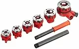 Brüder Mannesmann Gewindeschneider-Set 9-tlg., für metrische und zöllige Rohrgewinde 1/4'–1 1/4', mit Ratschenhalter, im Metallkoffer, zum präzisen Schneiden und Reparaturen | M 530-9