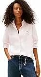 Tommy Jeans Damen TJW REG Oxford Shirt DW0DW19890 L/S Shirt, Rosa (Light Pink/Stripe), L, Rosa (Hellrosa/Streifen), L