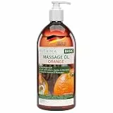 Kitama Massageöl Orange 1-Liter - fruchtiger Orangenduft für pflegende Massage zuhause & in der Massagepraxis - Aroma-Öl - Thai Massage-Öl, made in Germany