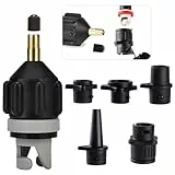 SUP Adapter für Kompressor SUP Ventil Adapter Aufblasbarer mit 4 Stück Gasdüse Inflatable, Stand Up Paddle Board Pumpe Adapter für schlauchboot pumpe Ventiladapter sup zubehör für Paddelboard Kajaks