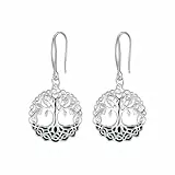Micory Lebensbaum Ohrringe Hängend für Damen 925 Sterling Silber Baum des Lebens Creolen Schmuck Geschenk für Mädchen Frau Mutter Tochter