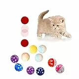 QIODAZOO Katzen Ball, 12PCS Katzenspielzeug Bälle Interaktiv Spielzeug für Kätzchen, Katzen Spielzeug Glöckchenball Plüschball, Zufällige Farbe