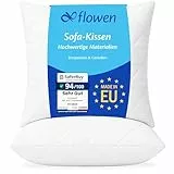 Flowen Kissen 35x35 Kopfkissen 2er Set für Sofa und Bett Innenkissen Hypoallergene Anti-Milben Kissenfüllung mit Weicher Gesteppter Kissenbezug Abnehmbarem und Waschbaren für Haus/Hotel