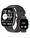 Smartwatch Damen Herren mit Telefonfunktion,1.85' Smart Watch mit SpO2/Herzfrequenz/Schlafmonitor/Schrittzähler 100+Sportmodi,IP68 Wasserdicht Fitnessuhr Whatsapp Benachrichtigen für Android iOS Handy