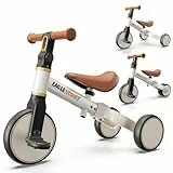 EagleStone 3-in-1 Laufrad für Kleinkinder, Kinder-Balancebike & Dreirad für 18 Monate bis 4 Jahre, Indoor & Outdoor Geschenk für 1–3-Jährige, Geburtstagsgeschenk Spielzeug für Jungen & Mädchen, Weiß