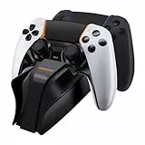 snakebyte PS5 TWIN CHARGE 5 - PlayStation 5 Ladestation für DualSense PS5 Controller, 2 Std Fast Charging Schnellladung für Wireless Controller, Type-C Kabel, LED-Ladestatusanzeige, PS5 Design schwarz