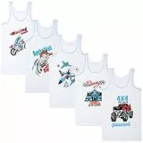 LOREZA ® 5 Pack Jungen Unterhemden 100% Baumwolle (152-158 (12-13Jahre), M-1)