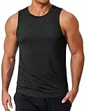 COOFANDY Tank Top Herren Sport Muskelshirts UPF 50+ Gym Tanktop Ärmelloses Achselshirts Bodybuilding Shirt Fitness Tops Schwarz L