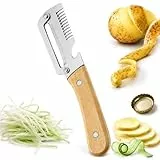 Kerlwert SchäLer, 3-In-1 Kerlwert ProfischäLer, HakenlöSer HolzschäLer, GemüSeschäLer Mit Holzgriff, FüR Kartoffeln, KüRbisse, Karotten, FrüHlingszwiebeln Und Fisch (1pcs-D)