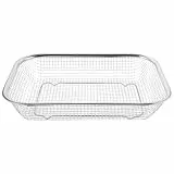 HEMOTON Abtropfkorb Aus Verdicktem Edelstahl 30X22 Cm Rechteckiger Küchenkorb Für Obst Gemüse Und Nudeln Abtropfsieb Mit Vielseitiger Nutzung Für Haushalt Und Küche