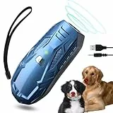 Queenmew Antibell Ultraschall Gerät für Hunde, Anti Bell Gerät Hunde mit Variabler Frequenz 15-25kHz, Hundeabwehr Ultraschall 5m Reichweite, 1800mAh USB Wiederaufladbarer Ultrasonic Dog Trainer