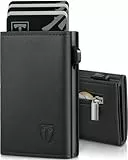 Tomylv Geldbörse Herren - Münzfach & RFID Schutz, Leder Portmonee Herren mit 9 Fächer für Kreditkarten kartenetui mit Magnetischer, Slim Wallet Geldbeutel Klein - Schwarz