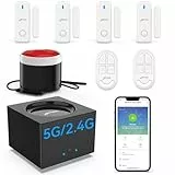 CPVAN Alarmanlage Haus (2.4 & 5GHz WLAN), Einbruchschutz Fensteralarm & Türalarm mit Fernbedienung & APP, Tür & Fenster Sicherheit Alarm für Wohnmobil/Wohnung/Garage, Arbeitet mit Alexa, Modell: CP8