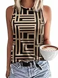 Tanmolo Damen Tank Top Ärmellos Oberteile Sommer Tanktops Blusentop Strand Sexy Vest Top Bluse Labyrinth-Matrix-Druck, S