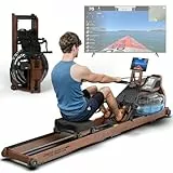JOROTO MR380 Rudergerät für Zuhause, Klappbare Rudermaschine aus Eichenholz, 28L Vergrößerung des Wassertanks,158KG Gewichtskapazität mit Bluetooth Monitor, Telefon- und Tablet-Halterung