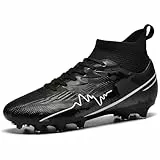 NUTTOPL Fußballschuhe Herren Professionelle Fussballschuhe Kunstrasen Jugendliche Athletics Trainingsschuhe Outdoor Sport Football Schuhe Schwarz 45 EU