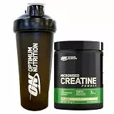 Optimum Nutrition Mikronisiertes Kreatin Pulver Nahrungsergänzungsmittel auf Basis von Reinem Mikronisiertem Creatin Monohydrat ohne Geschmack 93 Portionen 317g + SHAKER