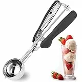 katmerio Eisportionierer Edelstahl 5 cm, Ice Cream Scoop, Eislöffel Portionierer mit Komfortablem Griff Für Eiscremekugel, Backen, Melonenkugel