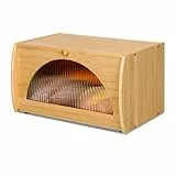 Leader Accessories Brotkasten Bambus Brotbehälter lebensmittelecht Brotaufbewahrung Semi-transparente Deckel pflegeleicht 39x21x25cm