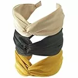 3PCS Stirnbänder für Frauen Haare Boho Wrap Tie Mode Haarbänder Elastische Twist Haartuch Hübsche Fliege Breite Alice Haarbänder für Frauen Uk und Mädchen