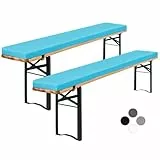 Showgeous 2er-Pack Bierbankauflage Gepolstert für Bierzeltgarnitur Bankauflage 220x25x3cm XL Waschbare Bierbankauflagen Gepolstert Auflage für Biertisch & Partyzeltgarnitur(Aqua,Wasserabweisend)