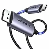 UGREEN USB C auf DisplayPort 1.4 Kabel 8K 60Hz 30Hz 4K 240Hz 144Hz HDR VRR Thunderbolt 4 3 DP1.4 Kabel kompatibel mit iPhone 17 MacBook Pro Air M2 Mac mini M4 iPad Pro Air 5 Surface Pro 8(2M)