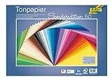 folia 67/50 99 - Tonpapier Mix, ca. 50 x 70 cm, 130 g/m², 50 Blatt sortiert in 50 Farben, zum Basteln und kreativen Gestalten von Karten, Fensterbildern und für Scrapbooking