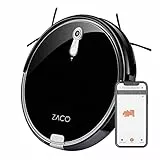 ZACO A8s Saugroboter mit Wischfunktion, App & Alexa Steuerung, 7,2cm flach, automatischer Staubsauger Roboter, 2in1 Wischen oder Staubsaugen, für Hartböden, Fallschutz, mit Ladestation