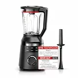 Bosch Hochleistungsmixer, Smoothie Maker, 1800W, 45.000 U-min, Programme für heiße Suppe & Reinigung, 2L, spülmaschinenfeste Teile, Made in Europe, schwarz, VitaPower Serie 6 MMB6652B