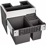 BLANCO SELECT II XL 60/3 | Abfall Müllsystem | für 60 cm breite Unterschränke | Auszugssystem zur Frontanbindung | 1 x 30 Liter und 2 x 8l Eimer | 1 x Eimerdeckel 8l | 400 mm Auszugstiefe