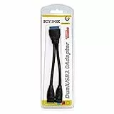 Icy Box IB-AC641 2-fach USB 3.0 intern-zu-extern Adapter (1x 20-Pin USB 3.0 Stecker zu 2x USB 3.0 A-Typ Buchse) (schwarz)