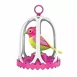 DigiBirds 88297 – DigiBird Costa mit Käfig und Pfeifring, Elektronische Haustier, circa 13 x 11 cm
