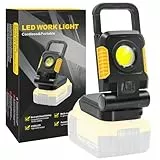 SYLSTAR LED Strahler Akku Kompatibel mit Dewalt 18V, 25W Tragbarer Baustrahler Akku, Superhelle LED Lampe Akku mit 3 Lichtmodi, BaustellenLampe für Werkstatt, Camping, Notfälle (Ohne Batterie)