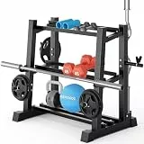 Dripex 3/5 Ebenen hantelständer kurzhanteln, Passend zu Hanteln, Kettlebells, Langhanteln, Max.500kg Einstellbar hantel ständer, Platzsparendes Fitness-Rack für Zuhause (3-Ebenen(Multifunktional))