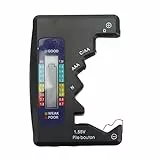Batterie-Tester, Batteriemessgerät AA-Batterie-Prüfgerät Digitales Batterie-Kapazitätsmessgerät mit LCD-Anzeige Universal-Knopfzellen-Analysator für D C N AAA AA 9V 1.5V (Schwarz)
