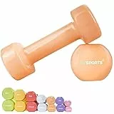 ScSPORTS® Vinyl Hanteln - 2er Set, 3 kg (2x1,5 kg), rutschfest, Pastell, Orange - Kurzhanteln, Hantelset, Gewichte, Kurzhantelset, Krafttraining, Gymnastik, Aerobic, Pilates, Reha, Zuhause, Fitness